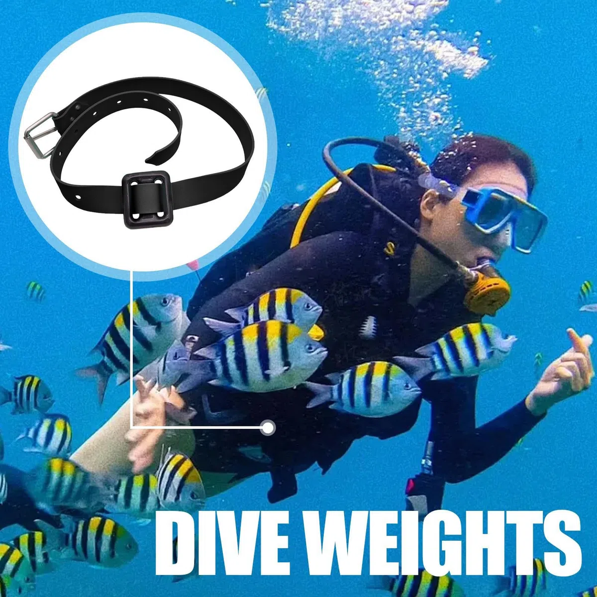 Freedive Pas obciążeniowy do nurkowania, regulowany pasek do nurkowania, silikonowy pasek obciążeniowy, antypoślizgowy pasek do nurkowania z akwalungiem