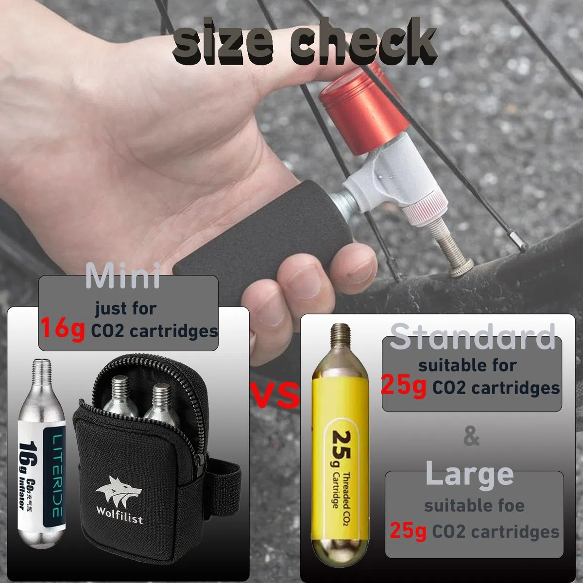 WOLFILIST Kompaktowa torba na siodełko rowerowe - pasuje pod siodełko rowerowe dla łatwego przechowywania - torba na rower szosowy i rower - mała trwała i wodoodporna